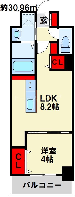 LEGEND紺屋町 205号室 間取り