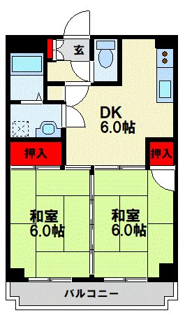 クレベール紅梅 503号室 間取り