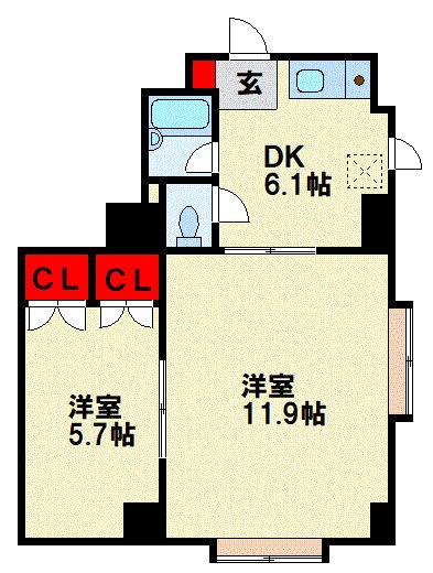 fairebriller 黒崎 205号室 間取り