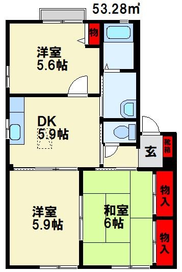 ディアコート遠賀 A棟 202号室 間取り