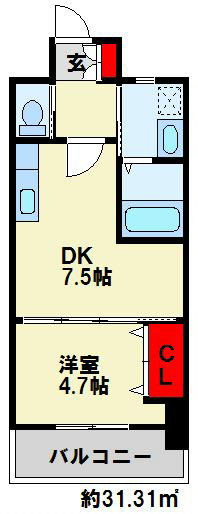 Bay Side Asano 206号室 間取り