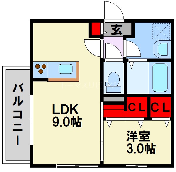 D-room西小倉 206号室 間取り