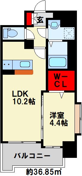 ニューサンリバー15番館 1407号室 間取り
