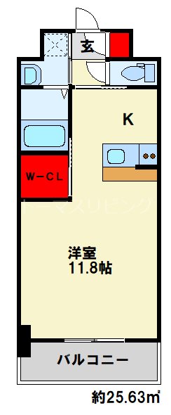ウィングスNEXT西小倉 207号室 間取り