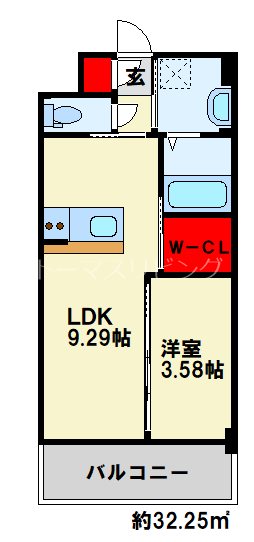 ウィングスNEXT西小倉 702号室 間取り