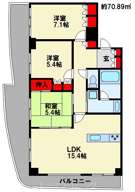 KOKURA TOWER 806号室 間取り