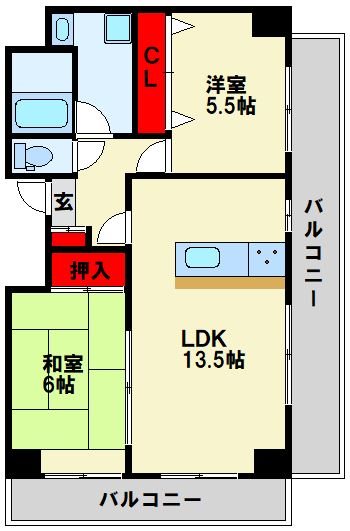 アネーロあそう 301号室 間取り