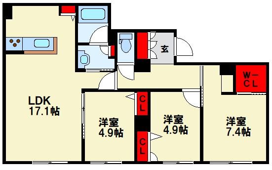 シャーメゾン優蒼 間取り図