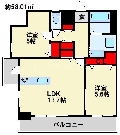 内山神岳ビル 801号室 間取り