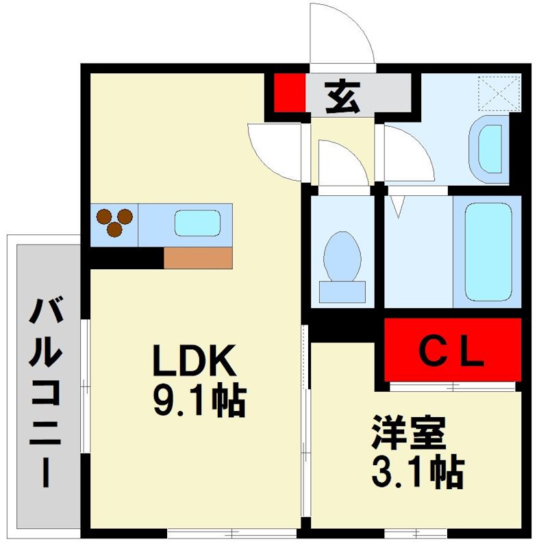 Sakura 206号室 間取り