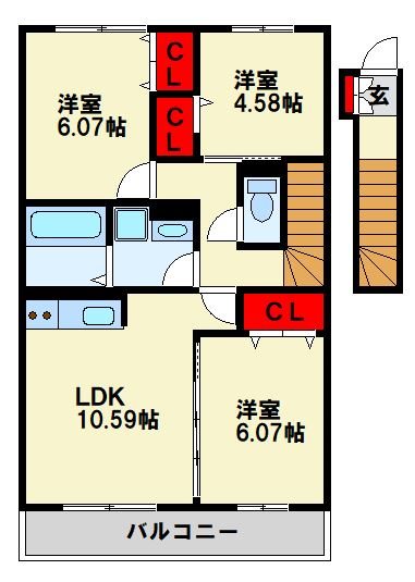 comfortas K(コンフォータスケー) 間取り