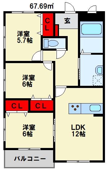 プレステージ加奈陀Ⅲ 間取り