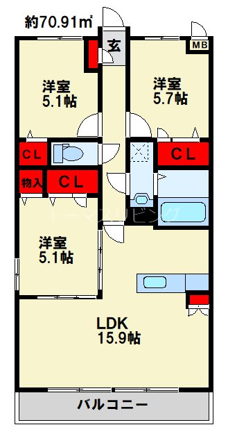ブランノワール赤坂 間取り