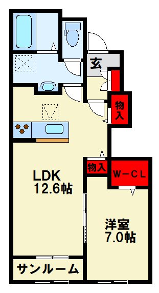 ボスカート　C.Ⅳ 102号室 間取り
