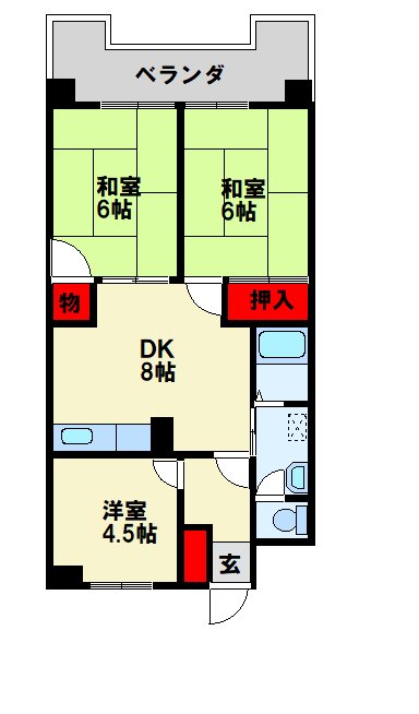 シャトレ中井  502号室 間取り