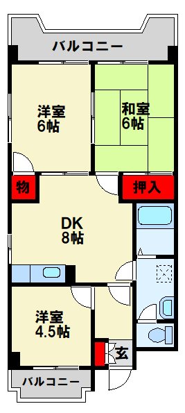 シャトレ中井  503号室 間取り