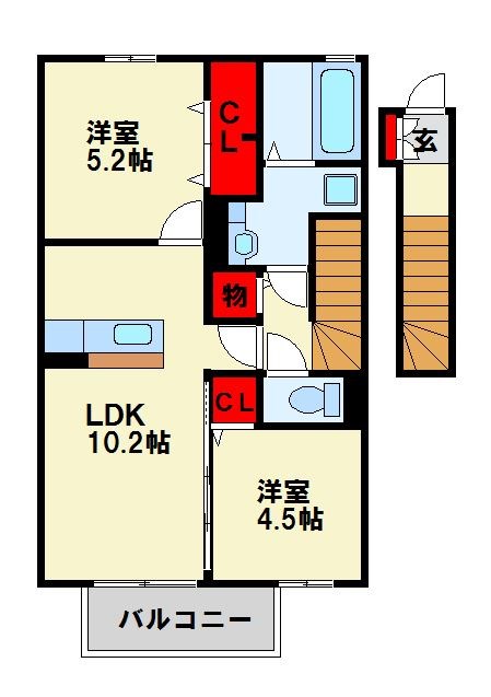 アーバン上の原 205号室 間取り