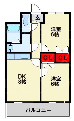 エルザサンリバー戸畑 604号室 間取り