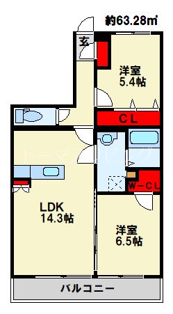 ブランノワール赤坂 403号室 間取り