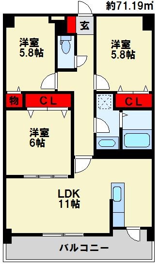 メゾンほおづきⅠ 間取り図