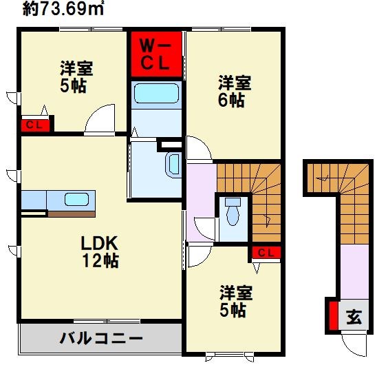 カーザ上の原 A棟  間取り