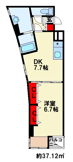 アルバース三萩野 302号室 間取り