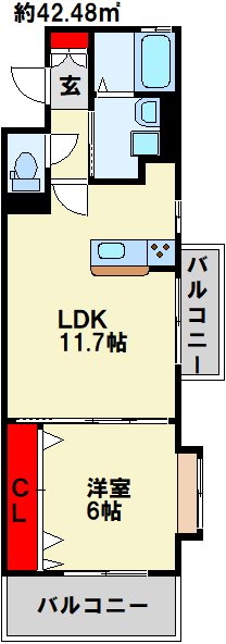 アルティザ小倉 801号室 間取り