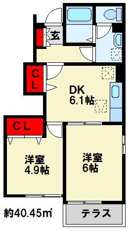 アヴニール遠賀 C棟 101号室 間取り