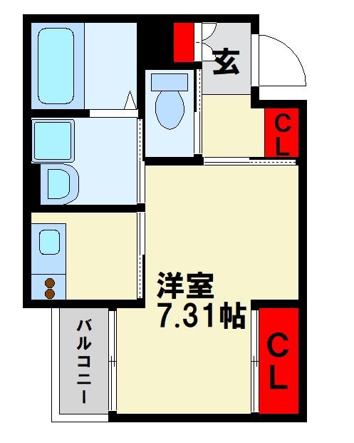 BRAVE BASE八幡南 102号室 間取り