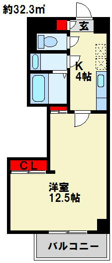 堺町センタービル 1107号室 間取り