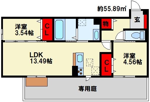 Polonia Wakamatsu　A棟 203号室 間取り