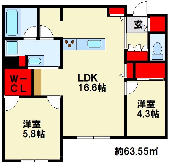 シャーメゾンステージ青葉 302号室 間取り