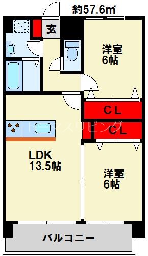 アクシオ足立 204号室 間取り