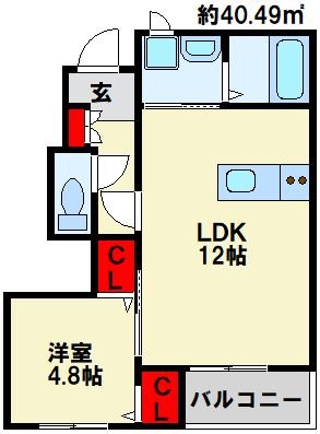 エスプランティ SGK 103号室 間取り