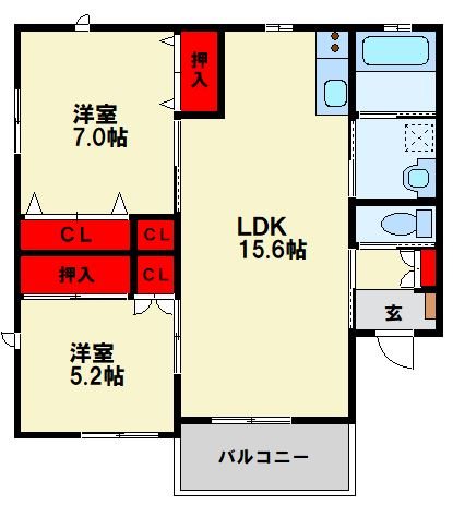 ウェルカーサ陣原 間取り図