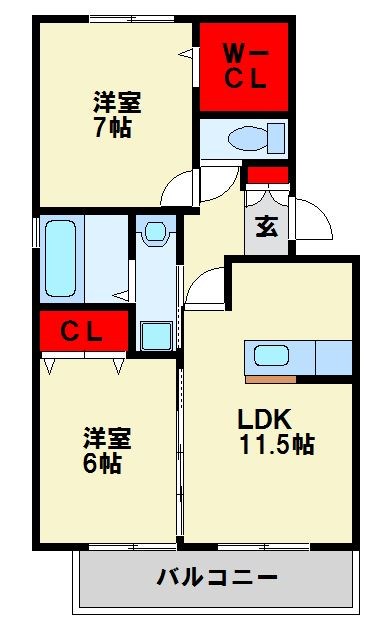 カーサフェリーチェ 201号室 間取り