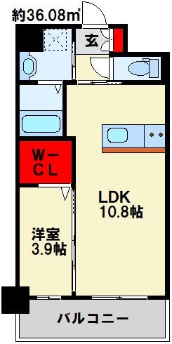 グランジャー小倉 202号室 間取り