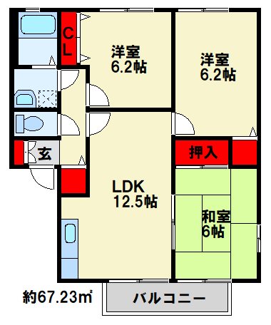 プラティーク アヴェニュー　B棟 202号室 間取り