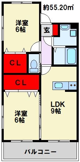 クラッセ三ヶ森 間取り図