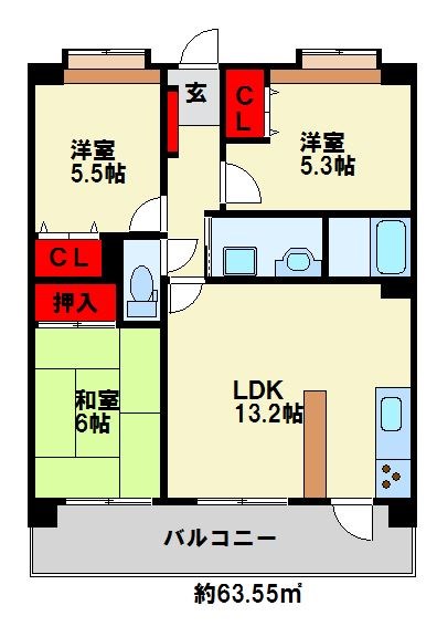 アクロス黒崎ロイヤルヒルズ 間取り