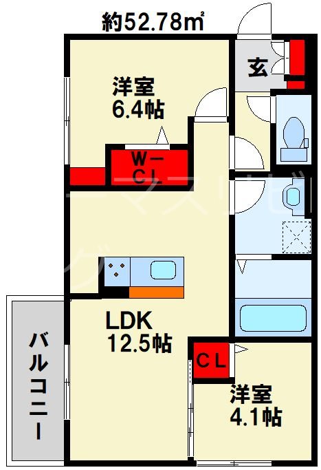 Claire court 305号室 間取り