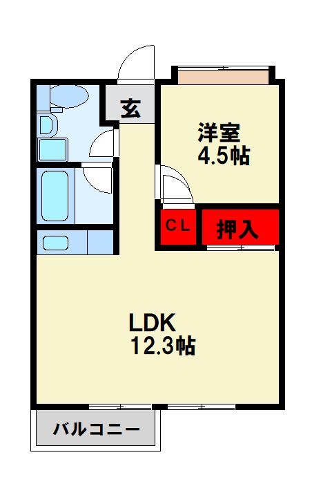 MOON中原東 A201号室 間取り