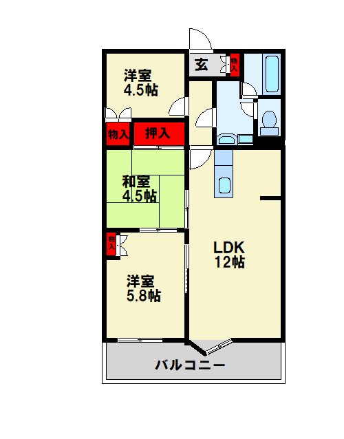 パラシオ高塔    1003号室 間取り