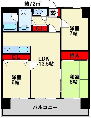 パストラール 205号室 間取り