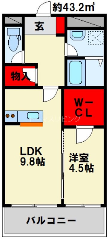 アヴィニールグランデ金田 507号室 間取り