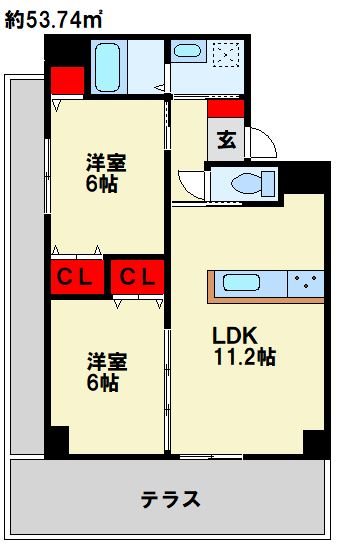 TGボナール浅川台 B棟 102号室 間取り