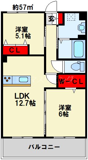 CITRUS TREE 305号室 間取り