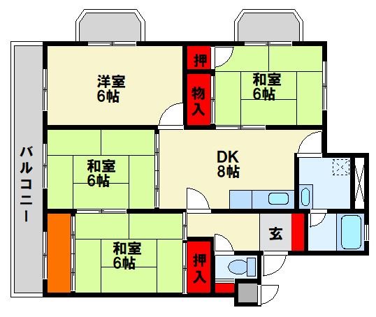 エメラルドマンション井堀 間取り図