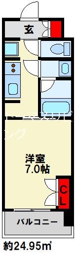 RJRプレシア西小倉駅前 814号室 間取り