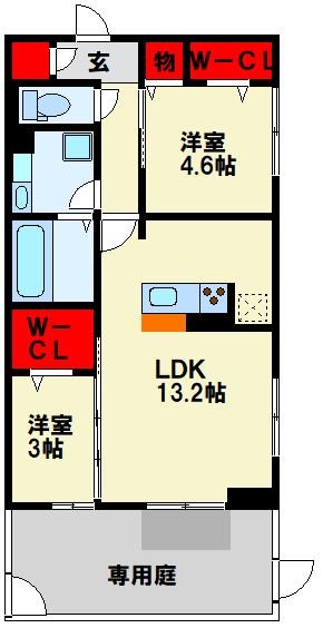 ルシオル鞘ヶ谷 101号室 間取り